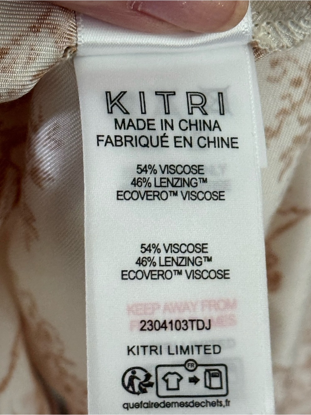 Cream & Brown Toile Inspired High-Low Ruffle Slip Dress - Picture 9 of 9